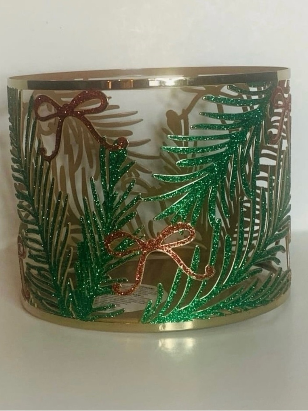Bath & Body Works "Garland Bows" 3-wick candle holder